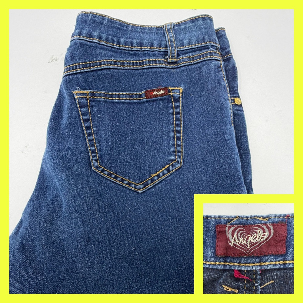 Angels Skinny Jeans Women 10 Blue Dark Wash Mid Rise Stretch Denim Classic